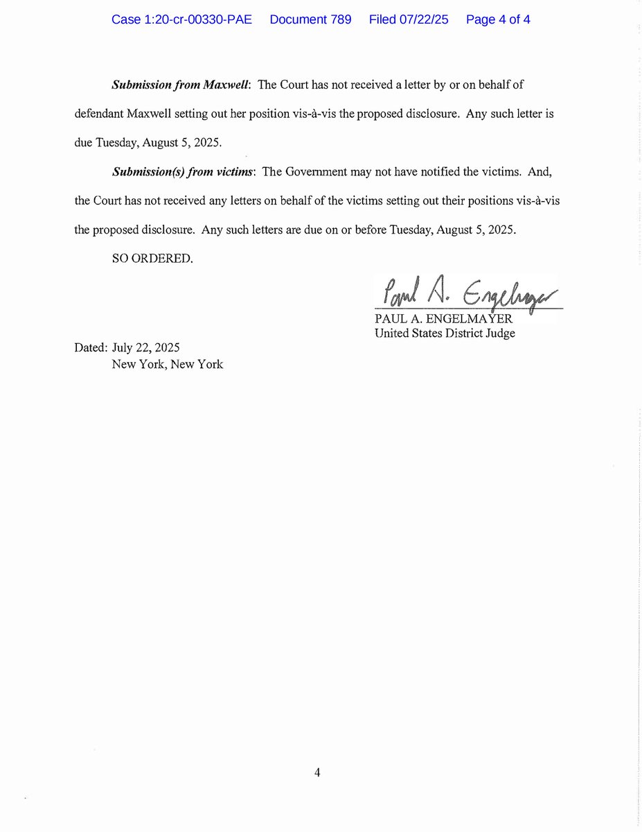 RonaldRichards's tweet image. 🚨🚨Judge in Ghislane Maxwell case, Epstein's girlfriend, casts doubt on release of grand jury transcripts. Finds the governments motion insufficient. As I have repeatedly said, release the FBI 302's, those are the investigative reports. Grand jury testimony is supposed to be…