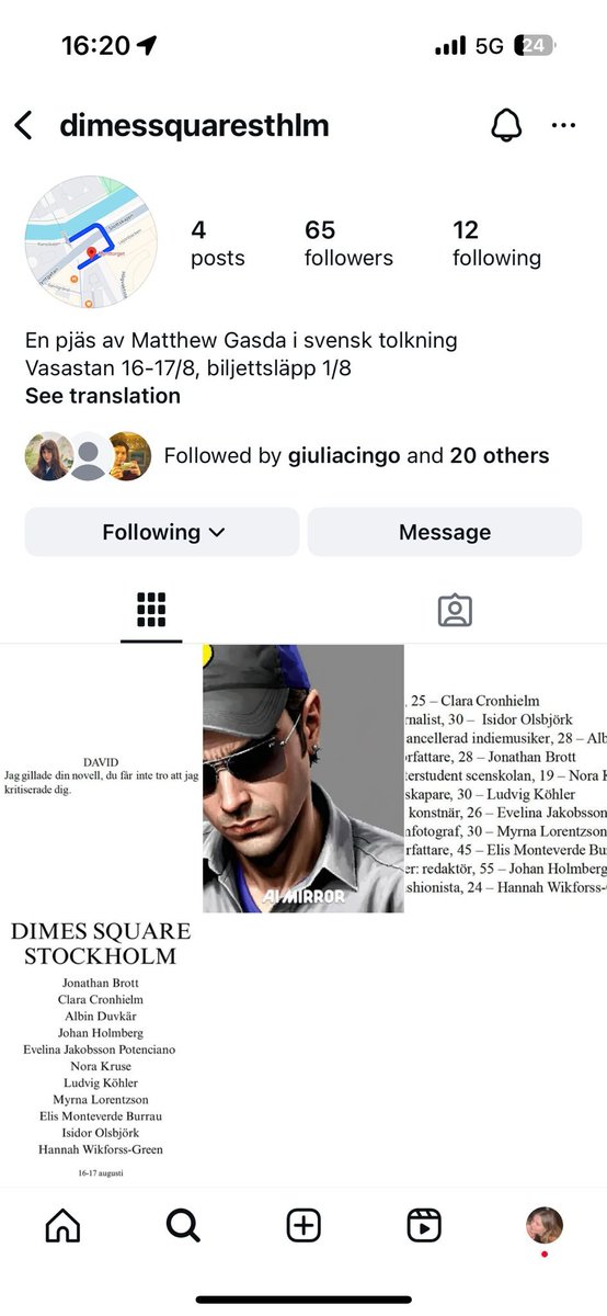 literally if you are in stockholm come see the swedish version of Dimes Square in late august;