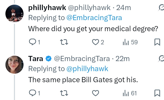 EmbracingTara's tweet image. Genocidal eugenicist Bill Gates has been shaping global health policy for decades because he's rich - but I need a medical degree to birth my babies at home and to not pump them full of liability-free, untested pharmaceuticals?
lol no.