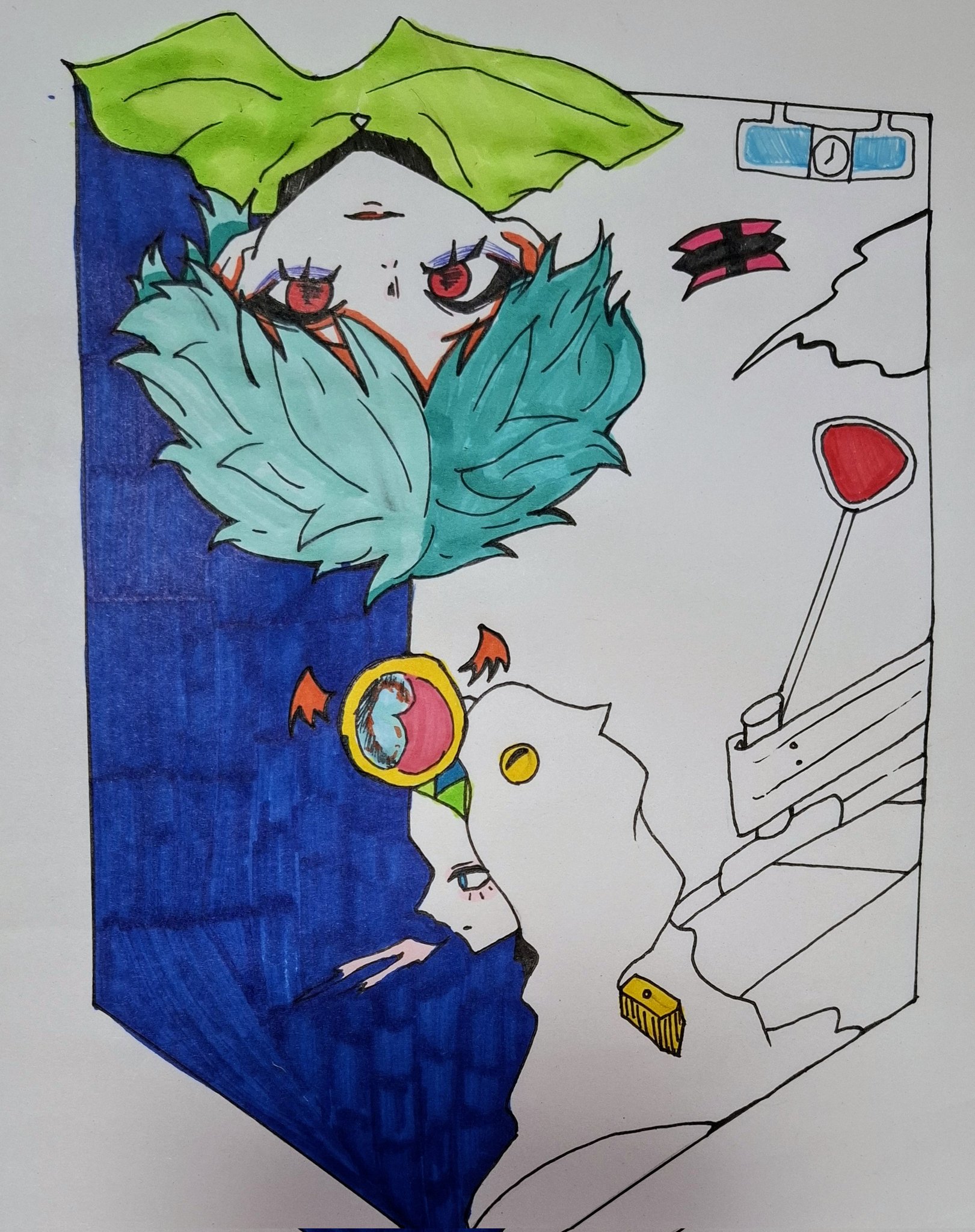✴︎ オベロン ✴︎　イラスト　手描き　色紙　アナログ ✴︎ オベロン ✴︎ イラスト 手描き 色紙 アナログ アート・写真
