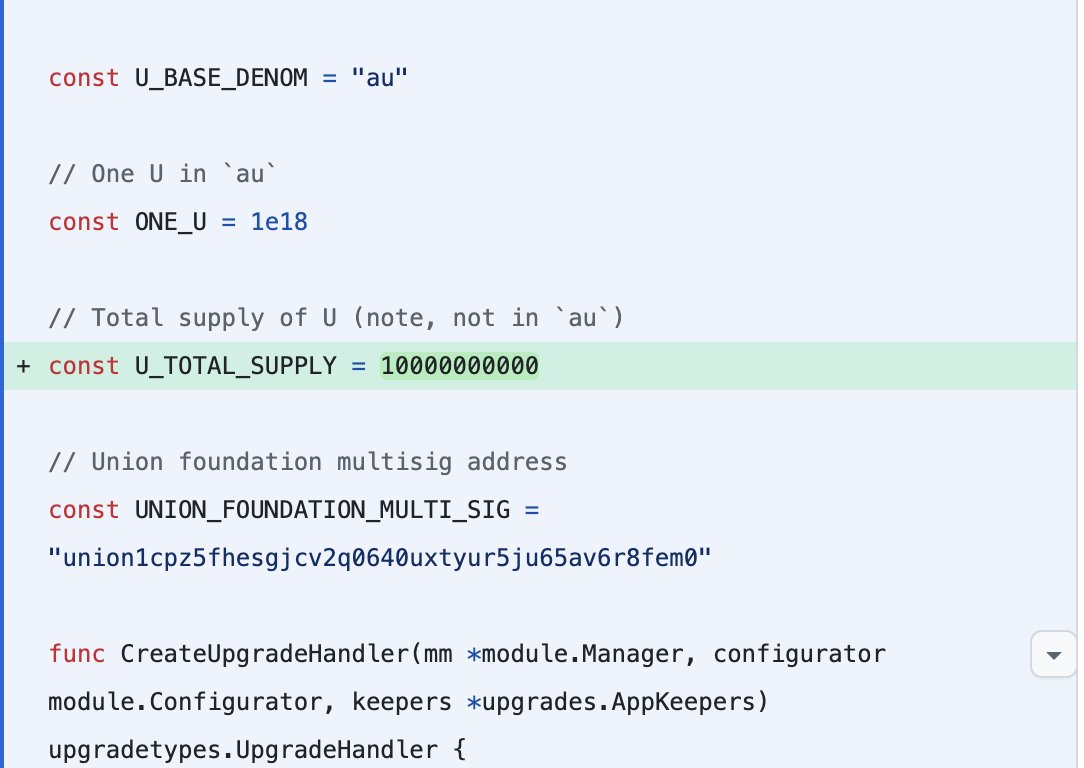 golfwang0x's tweet image. 🚨🚨 $U token supply confirmation; @union_build mainnet is upon us
I stumble upon what might be the mainnet migration script for Union build on their Github, written in Go by @PoisonPhang. This is a commit from the 15th of July.
@union_build appears to be migrating from a…