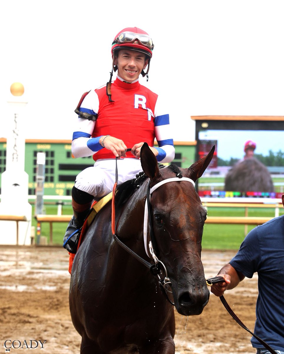 Equibase's tweet image. TYLER GAFFALIONE is riding absolutely lights out!

Since his return from being sidelined by a broken ankle in March, @Tyler_Gaff has won 5 of his last 7 mounts including 3 wins from 4 mounts yesterday at @EllisParkRacing, highlighted by a stakes victory aboard Asternia in the…