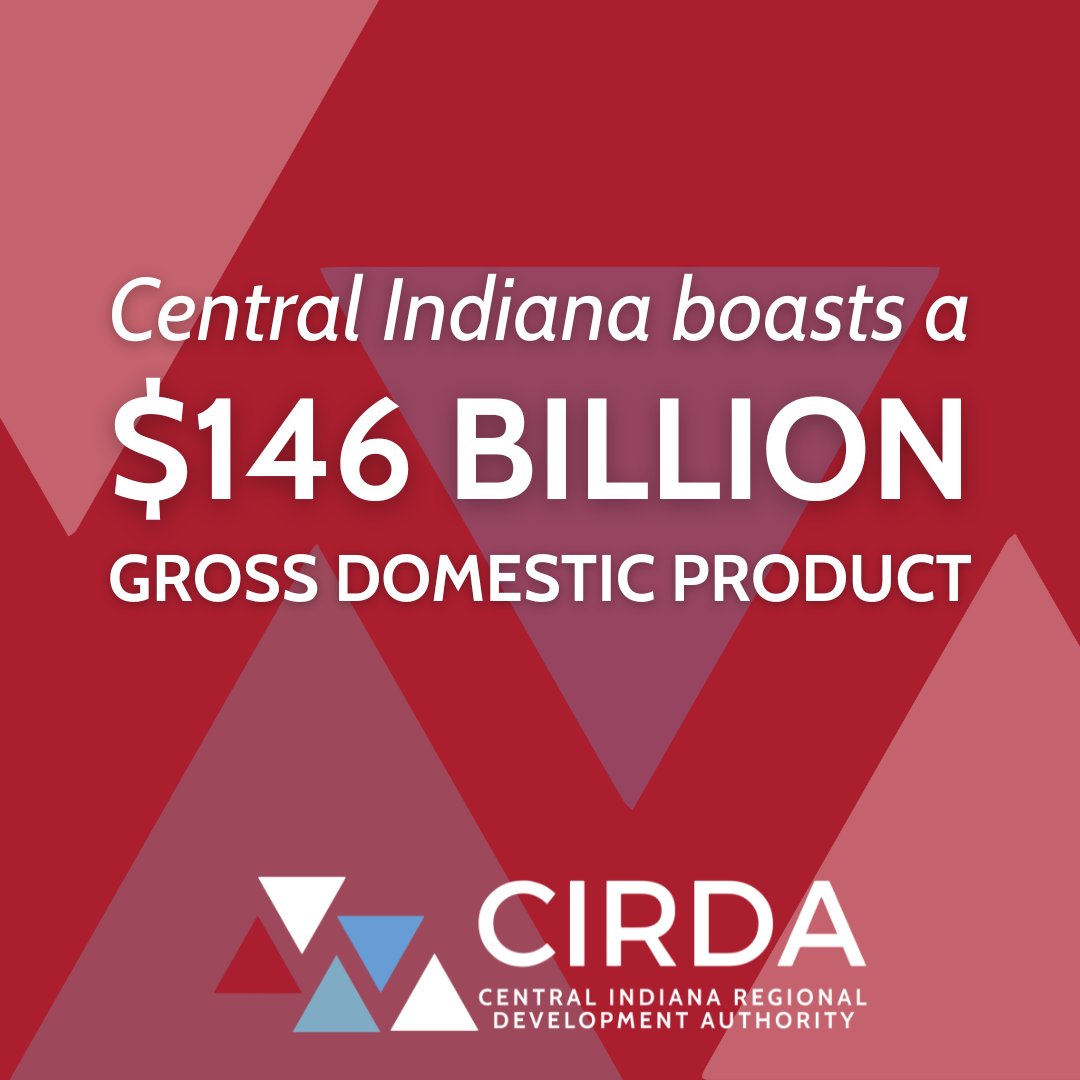CIRDAIndiana's tweet image. Did you know: The Central Indiana Region boasts a $146 Billion GDP! That's over 1/3 of Indiana's total economic output.
Learn more about Central Indiana at: centralindianarda.org/central-indiana
#CIRDA #CentralIndiana #RegionalDevelopment #GDP