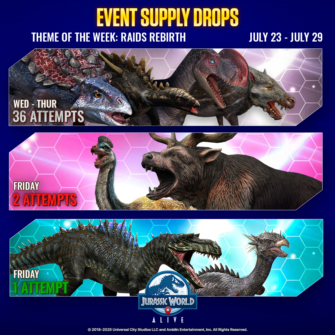 JWorldAlive's tweet image. Get ready for a new week! Follow us &amp;amp; stay up-to-date with the weekly Events. Who will you be darting this week? 

Note: If changes occur, we’ll make sure to mention them here
Play today and Claim your FREE in-game gift: ludia.gg/JWA25_722