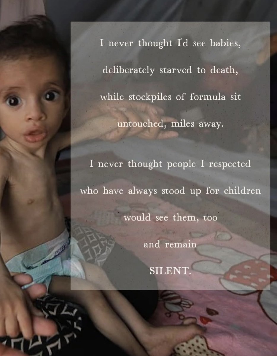 msrachelforlitt's tweet image. #FreePalestine Why isn’t everyone saying something? What am I missing?
They see the same little bones protruding from babies.
They see the same family of 12 around one bowl of soup.
They see children without legs.
They see children with burned bodies.
They see parents'…