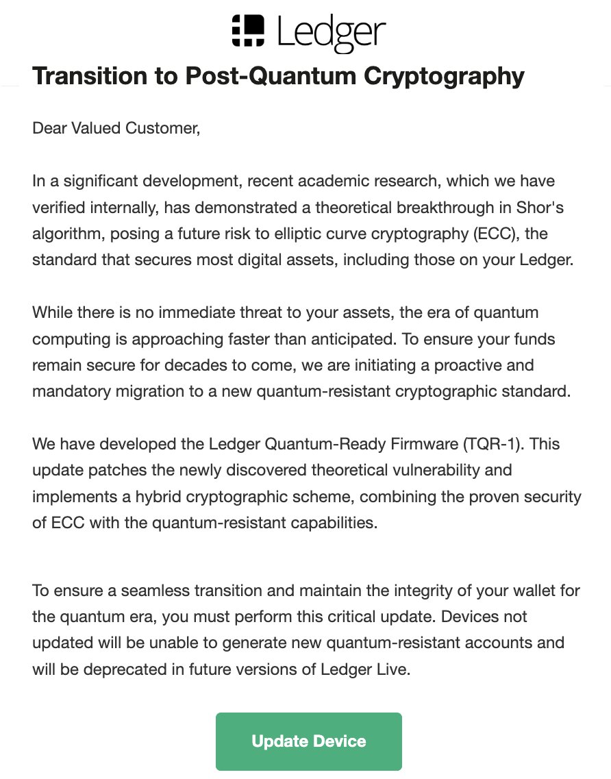 lopp's tweet image. Reminder: this is bullshit scareware designed to part Ledger users from their funds.