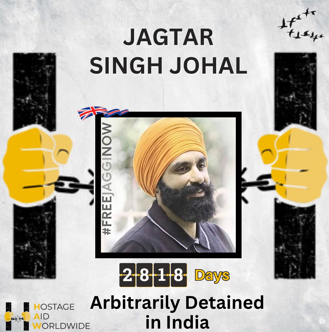 Hostage Aid Worldwide (@hostageaid) on Twitter photo 🇬🇧 Jagtar Singh Johal has spent 2,818 days arbitrarily detained in India; over 7.5 years without a conviction, without credible evidence. On the contrary, he was acquitted in 1 of 9 similar cases, but the UK government has done little to secure his release
<a href="/Keir_Starmer/">Keir Starmer</a> 🇬🇧 Jagtar Singh Johal has spent 2,818 days arbitrarily detained in India; over 7.5 years without a conviction, without credible evidence. On the contrary, he was acquitted in 1 of 9 similar cases, but the UK government has done little to secure his release
<a href="/Keir_Starmer/">Keir Starmer</a>