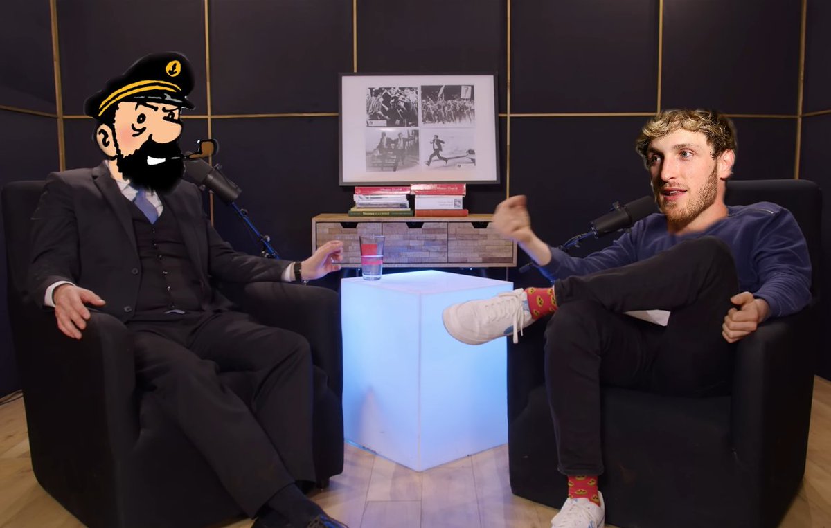 LaPiluleBleueQC's tweet image. Dans son ballado, Logan Paul accuse le Capitaine Haddock d'être un agent dormant payé par Rackham le Rouge.