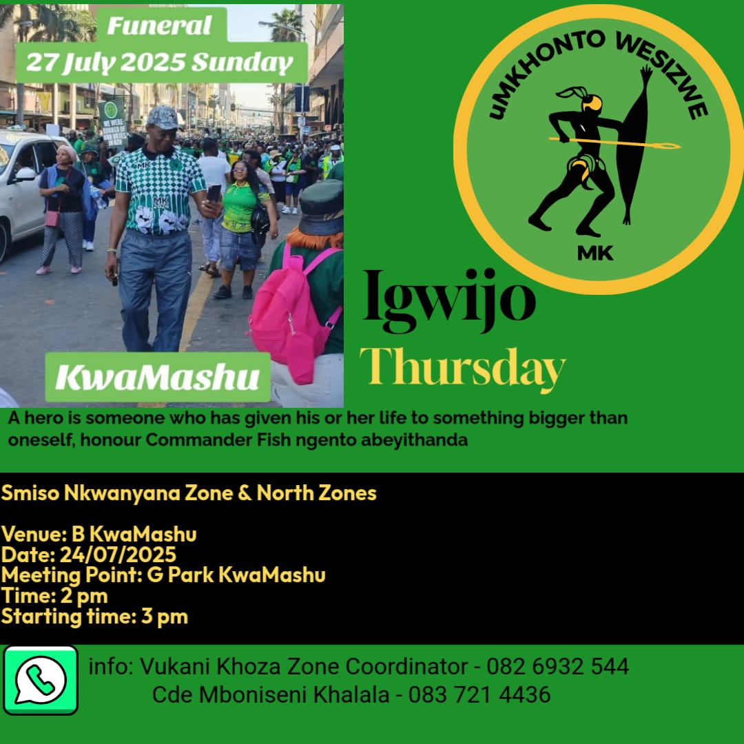 NShezi's tweet image. We lower our revolutionary green flag in honor of a true son of the soil—freedom fighter, trained militant, and champion of RET. SALUTE COMMANDER FISH!
Khomanda awulale ngoxolo 💚💚💚 @MkhontoweSizwex