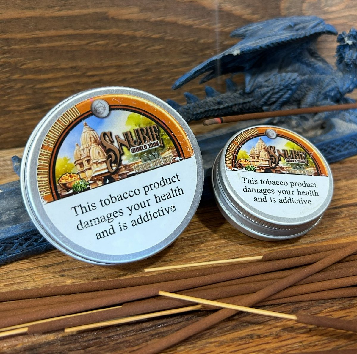 SnubieDotCom's tweet image. Enjoying the Snubie World Tour Karnataka Sandalwood Snuff while burning a little incense - quite a relaxing experience!