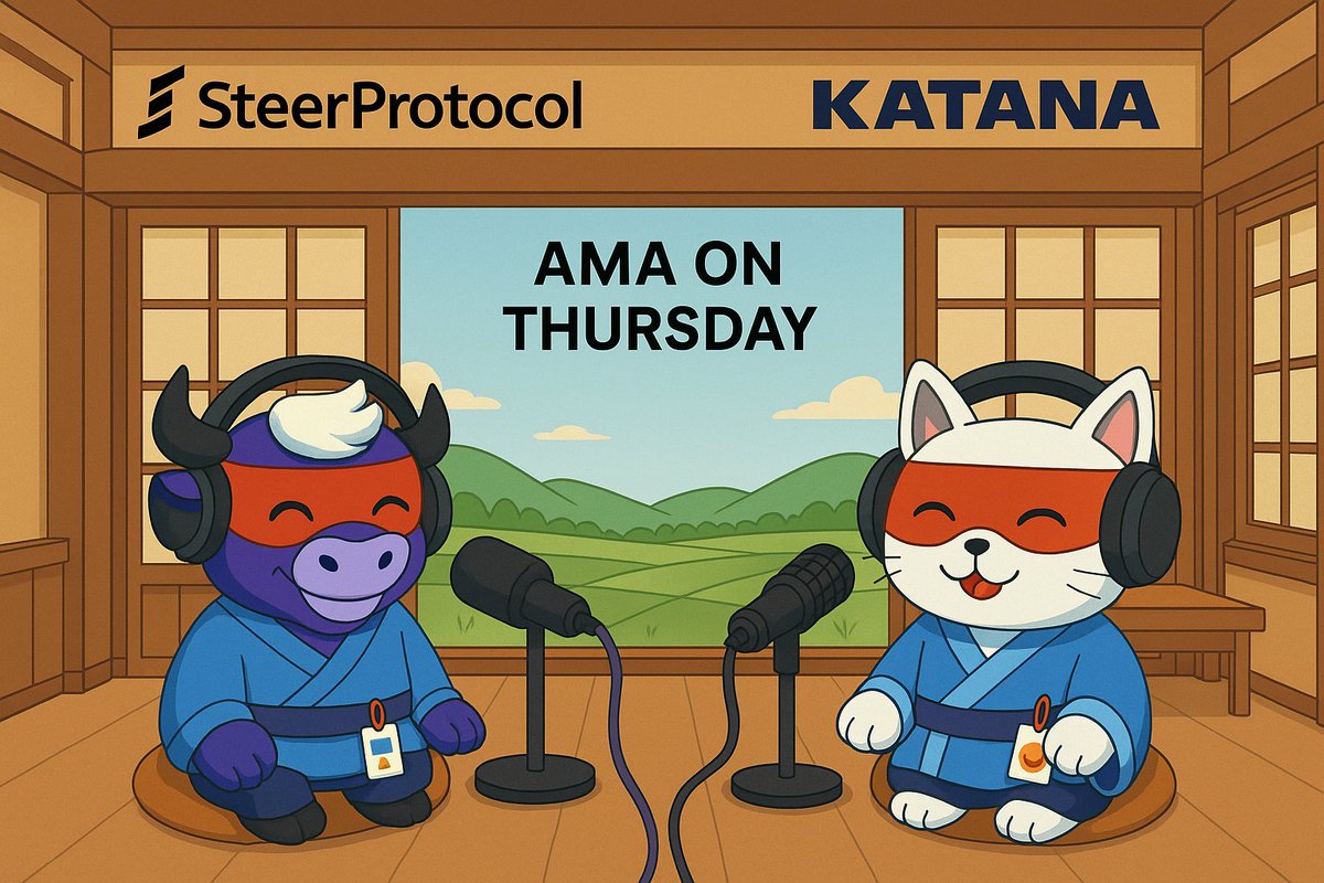 steerprotocol's tweet image. 🚨 AMA Alert!
We’re going live this Thursday at 12PM ET with the @Katana team to talk all things about automated liquidity management, and how we’re scaling DeFi infra on Katana.
🗓️ Set a reminder & bring your questions, Don’t miss the alpha 👇
x.com/i/spaces/1DXxy…