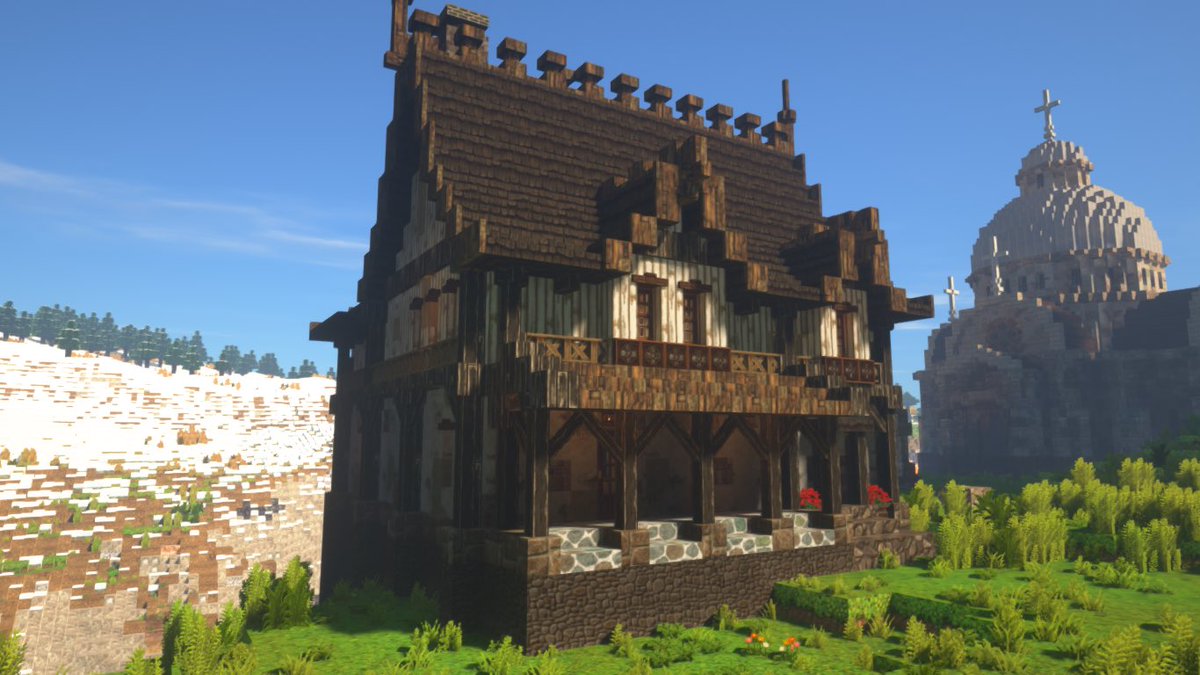 justinia_mc's tweet image. 大橋の町の宿屋
町の建物の1軒目は非常に重要
なぜなら、その町で主に使う建材、全体的なデザイン、色合い、サイズ感などのプロトタイプになるからです
だから1軒目は妥協せず、気に入らなかったら潰すくらいの気持ちが大切
潰したくないけど…笑
#Minecraft
#MiniaTuria