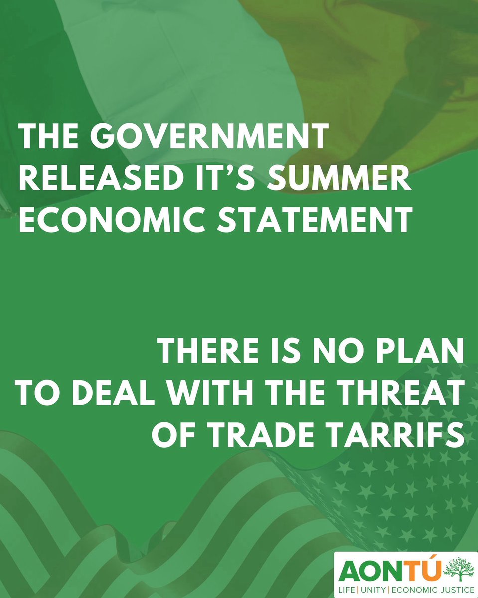 AontuIE's tweet image. The US have told us tarriffs are on the way. Today, the government unveiled an economic statement that ignored them. Unbelievable. #aontú