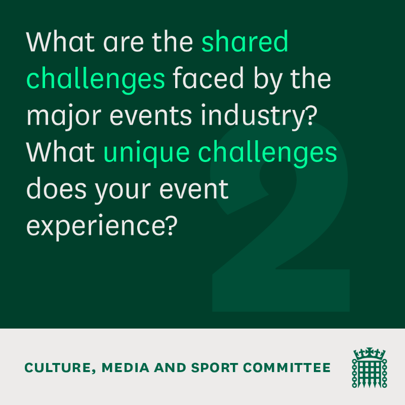 CommonsCMS's tweet photo. We’ve launched a new inquiry into major sporting and cultural events in the UK 🚨

We want to hear from organisers and facilitators about the challenges you face, opportunities for growth, and how Government can better support you.

Find out more ⬇️