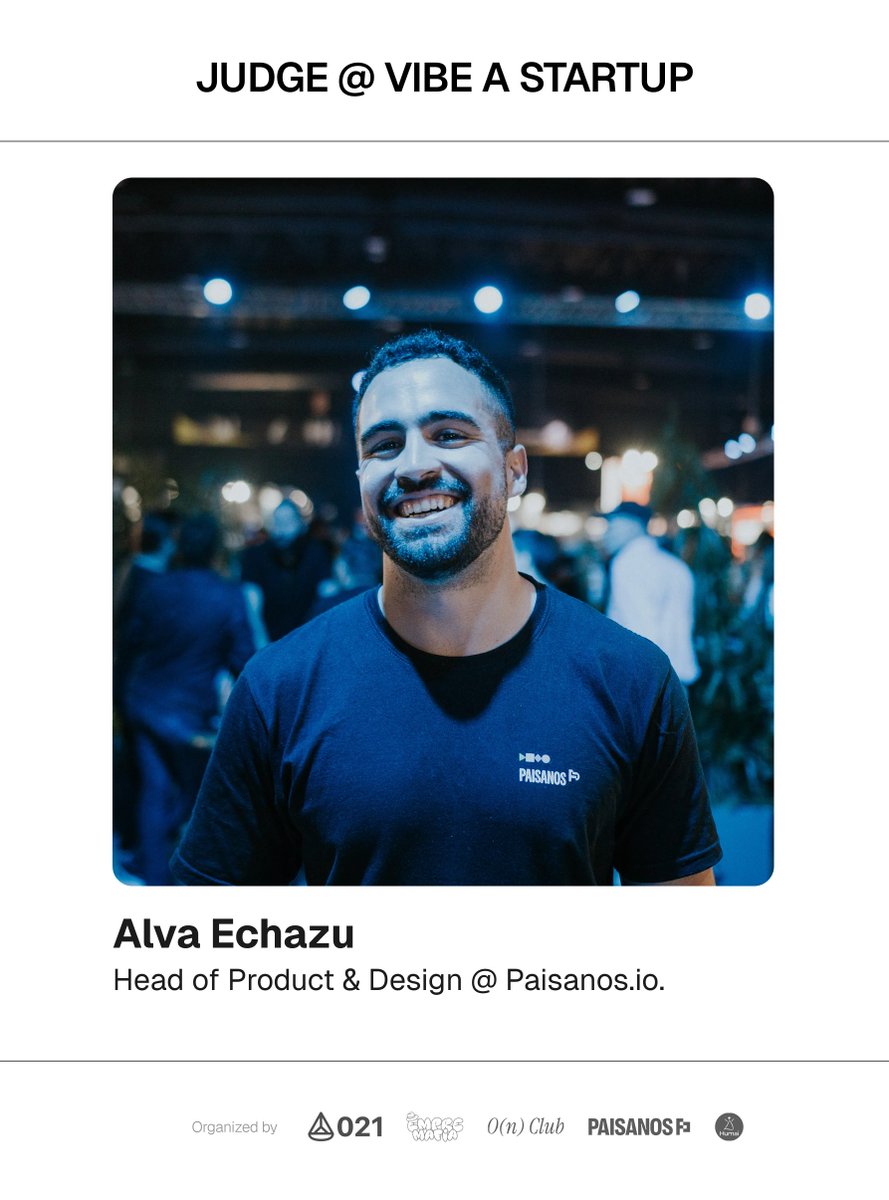 vibeastartup's tweet image. JUDGE @AlvaroEchazu
The mind behind countless collabs at @paisanos_io leading Product and UX with a learn-it-all mindset.
He doesn’t just dream it, he ships it.