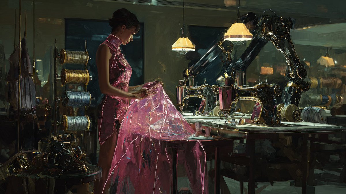Neocept_Design's tweet photo. A designer’s day is quiet, detailed—and quietly heroic.
From bargaining at the wholesaler to inspecting rolls of fabric, fitting them onto robots one by one.
Behind each outfit is an unseen battle and steady passion.
This is how the future of fashion is stitched, day by day. https://t.co/7OcPYfa6wz