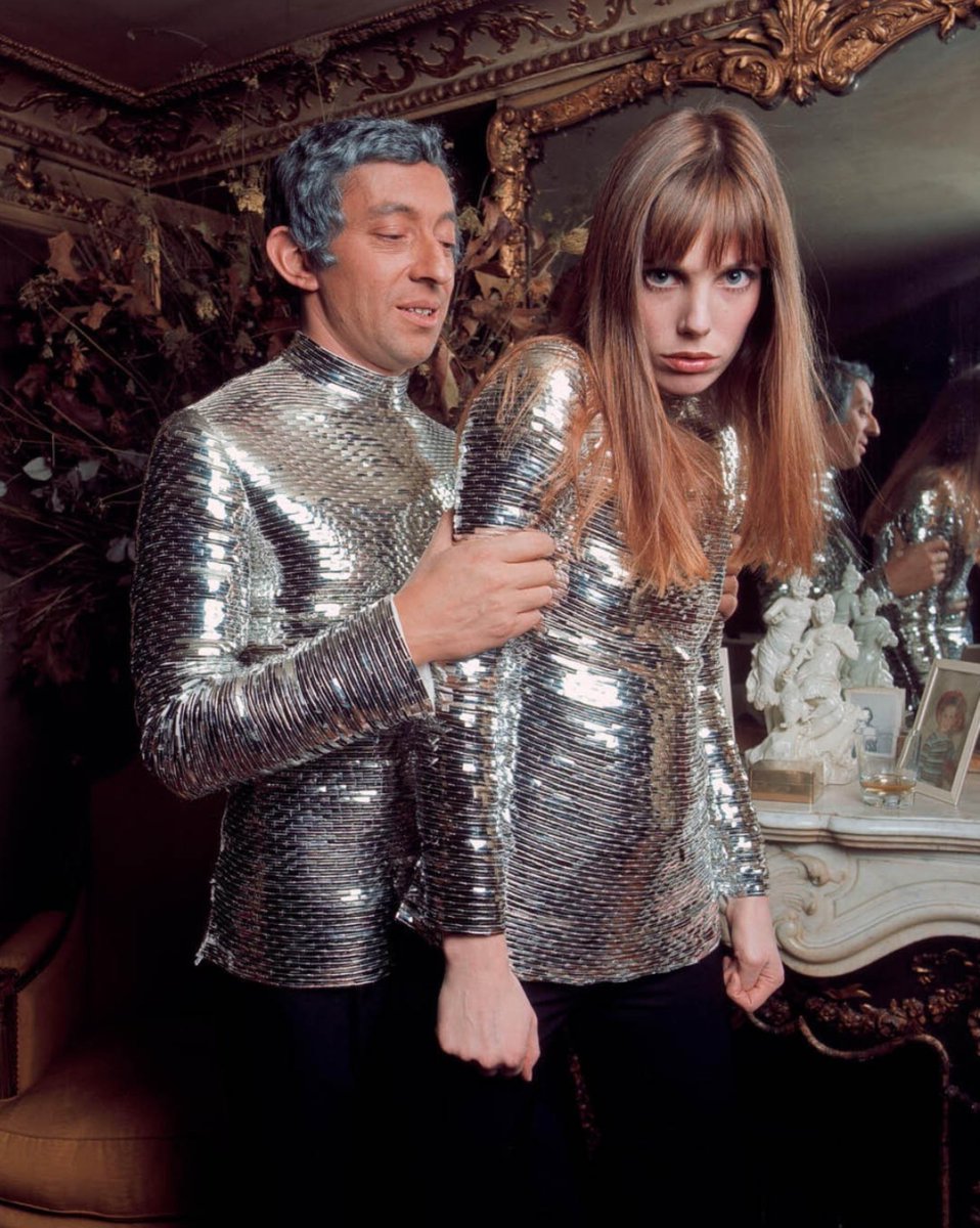 HGACinema's tweet image. Jane Birkin and Serge Gainsbourg wearing Cerruti creations at their apartment on Verneuil Street, Paris, France, 1968.
Photograph © Nicolas Tikhomiroff / Magnum Photos.