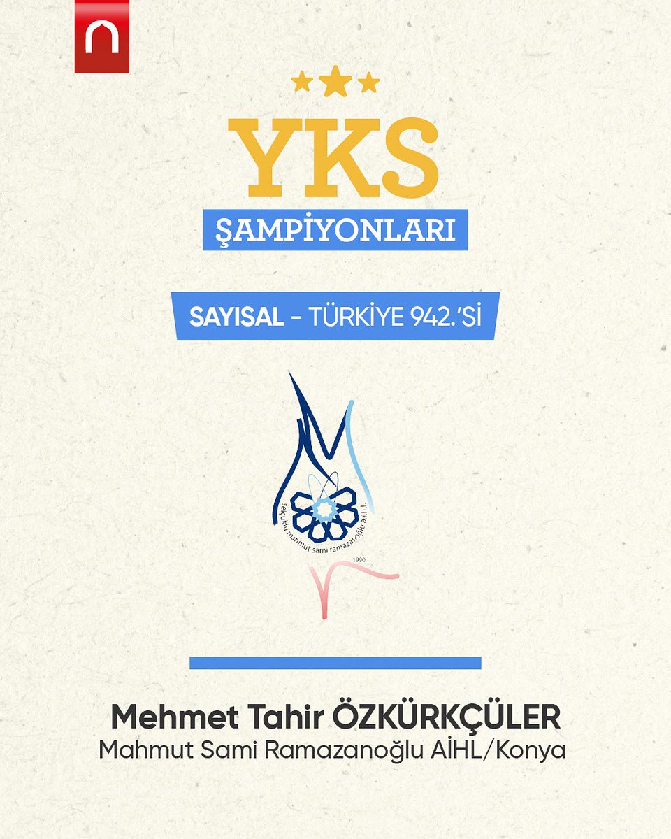 onderihl's tweet image. 🌟 Sayısal Türkiye 942’ncisi Mehmet Tahir Özkürkçüler
Üniversite hayatın hayırlı olsun inşallah ✨
#yks2025