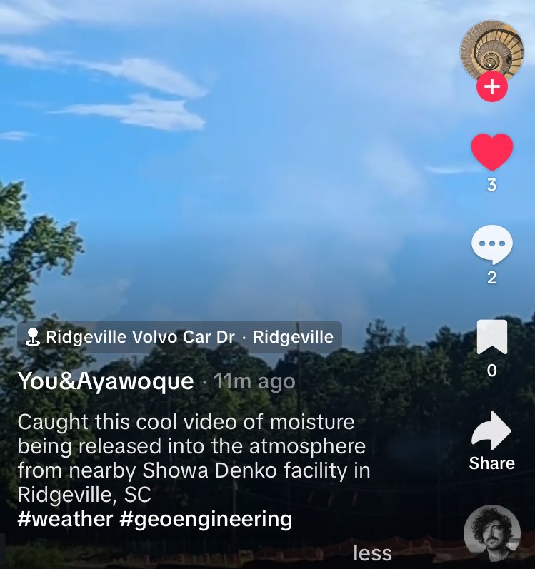 NorthJerseySky's tweet image. Clouds from the ground 🥱 Someone from Tik Tok tagged me in this. Spraying above 👆 it as well. Ridgeville, SC. is the location of this one. Just like the ground based transmitters are in place..Nexrad/GWN towers..small cells. So is the ground based grid for water vapor Gen..