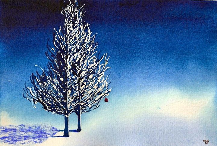 Art of the Day: "Holiday Card 14 - Christmas Trees". Buy at: ArtPal.com/nelsonmakesart…