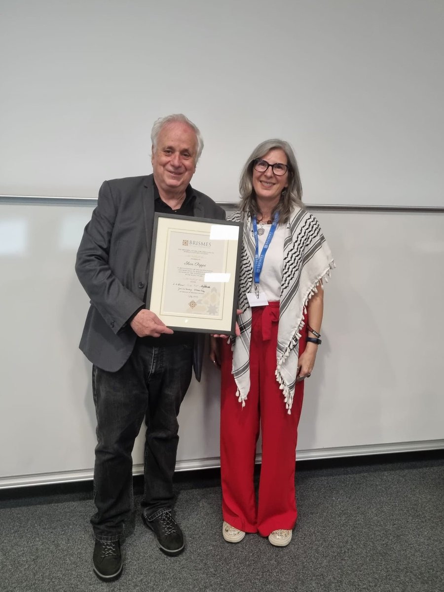 OfficialBrismes's tweet image. ✨Congratulations to Professor Ilan Pappé, who is this year’s recipient of the BRISMES Award for Services to Middle Eastern Studies.
Read the award speech here: shorturl.at/LhNyz