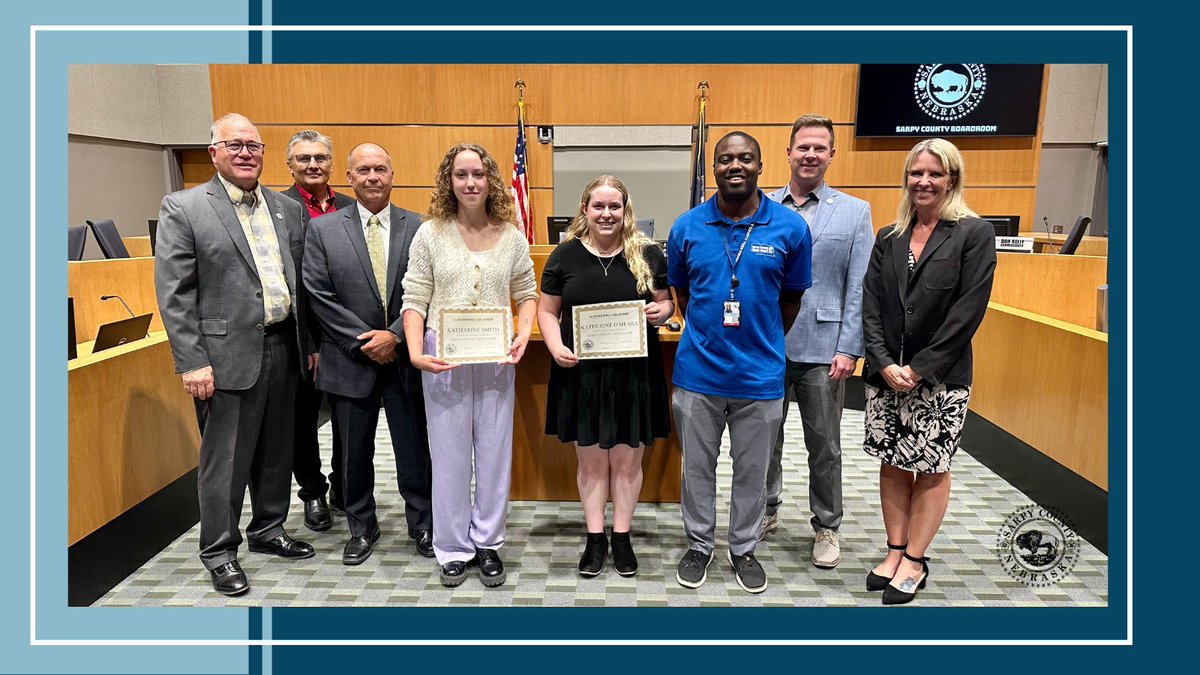 Two Sarpy County Teen Court volunteers were recognized for their time and contributions to the program this month during a Sarpy County Board Meeting.

Read more about Katherine O’Meara and Katharine Smith: sarpy.gov/CivicAlerts.as…