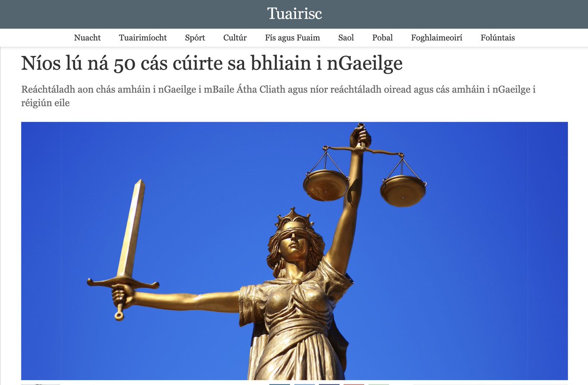 CnaG's tweet image. Níl aon amhras ann ach go bhfuil infrastruchtúr an stáit do na cúirteanna ag feabhsú, ach is gá go mbeadh na seirbhísí sin á gcur ar fáil fríd an tairiscint ghníomhach i gcónaí.
Straitéis Ghaeilge don tSeirbhís Chúirteanna 2025-28: courts.ie/ga/news/strait…
Scéal…