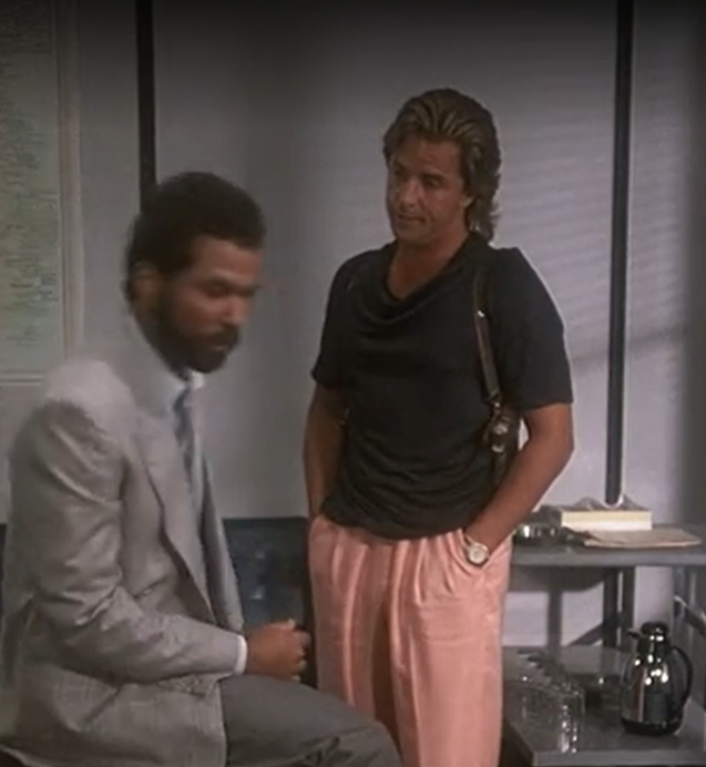 ADMIRAL_TEAG's tweet image. irl if he goes to work dressed like this as a COP? he would never have heard the end of this in 1988!! Sonny! WTF?
"Oh, sir! That is a VERY controversial choice to wear to testify in a Federal RICO case, Detective Crocket, sir!'