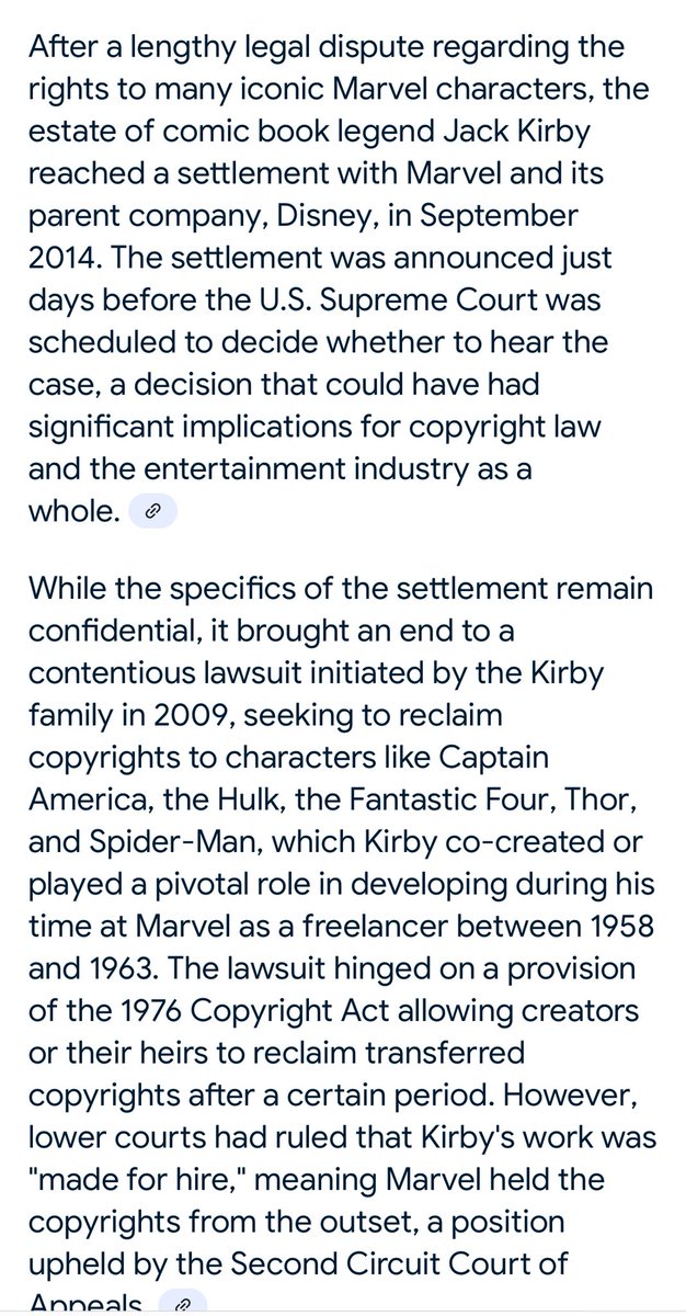 robertliefeld's tweet image. Anyone comparing the plight of the Superman creators and their settlement in the 1970’s to Jack Kirby suing Marvel well into 2000’s is just wasting your time. The idea that the greatest creator in the history of comic books, his family, pursued a multi-year lawsuit is the…