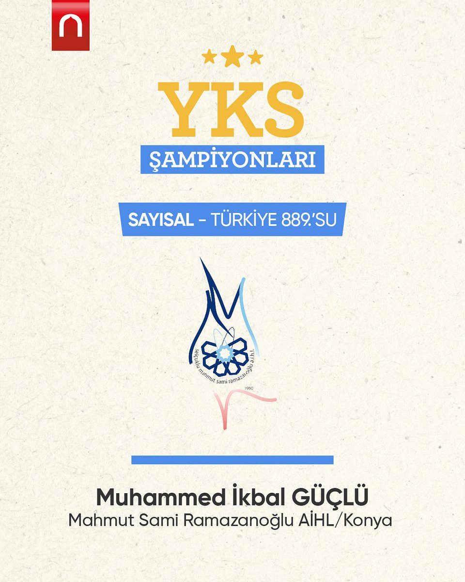 onderihl's tweet image. 🌟 Sayısal Türkiye 889’uncusu Muhammed İkbal Güçlü
Allah muvaffak eylesin.
#yks2025