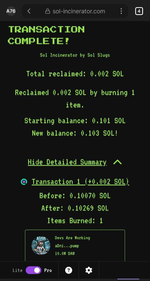 DAW_on_SOL's tweet image. Update, DAW Fam! 🙌
As promised, we've burned 10M $DAW tokens from the DEV wallet! 🔥
This is just the beginning – more burns are on the way! 🚀
Stay tuned! 📣
Ca: aDniBKD8XpRP6Y4jBZQVwH1K1uf8NYZbG8Uz1wXpump
solscan.io/tx/4yELgsuEJp3…