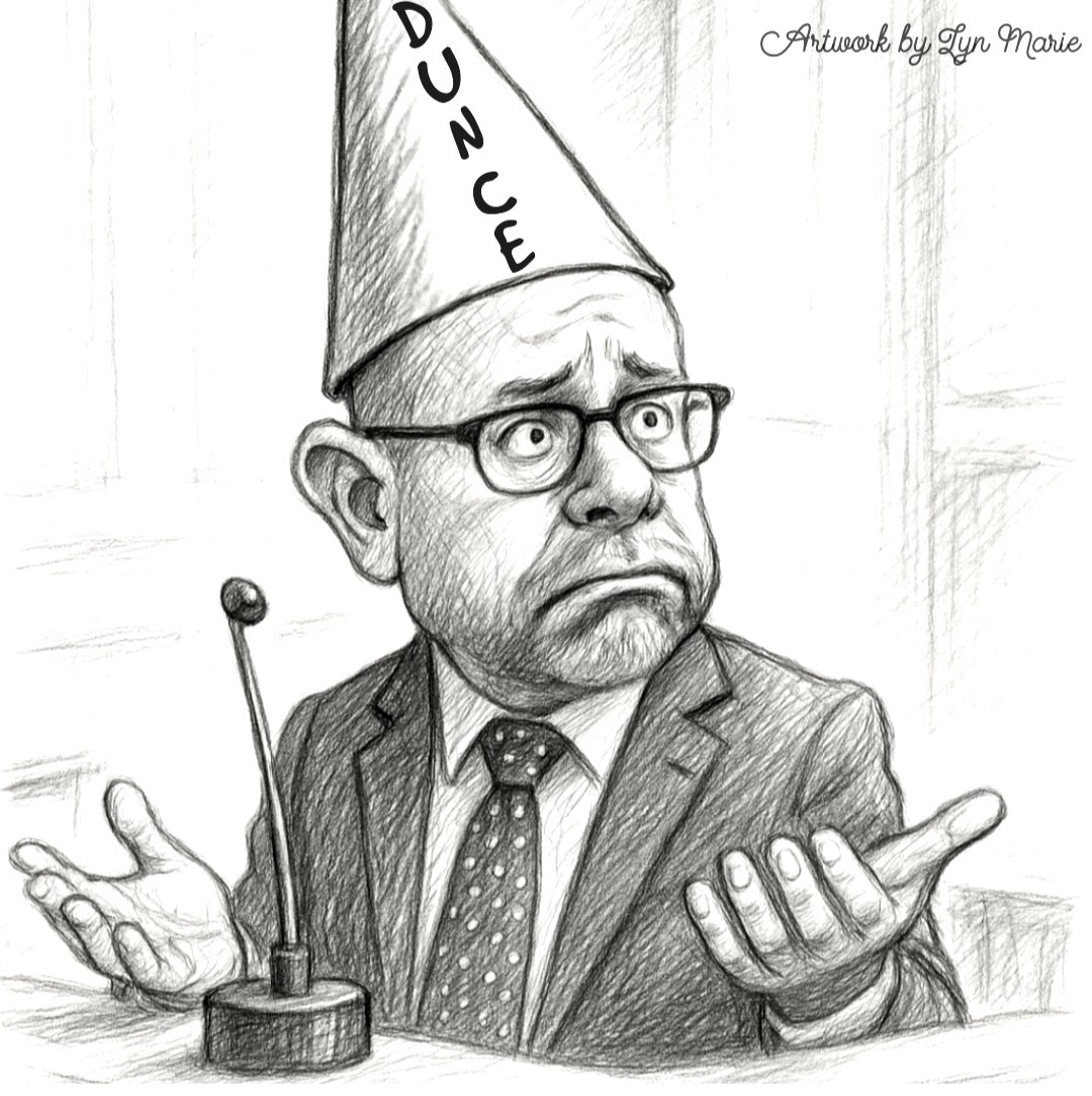 LynMari24290294's tweet image. 🖍️ Caricature Drop: Adam Lally, Esquire of Excuses 🎓
After years of dodging accountability, Lally finally hits the stand—rocking the dunce cap he earned one forgotten warrant at a time.
He “forgot” 4–5 warrant returns for THREE YEARS while someone rotted in jail… then told…