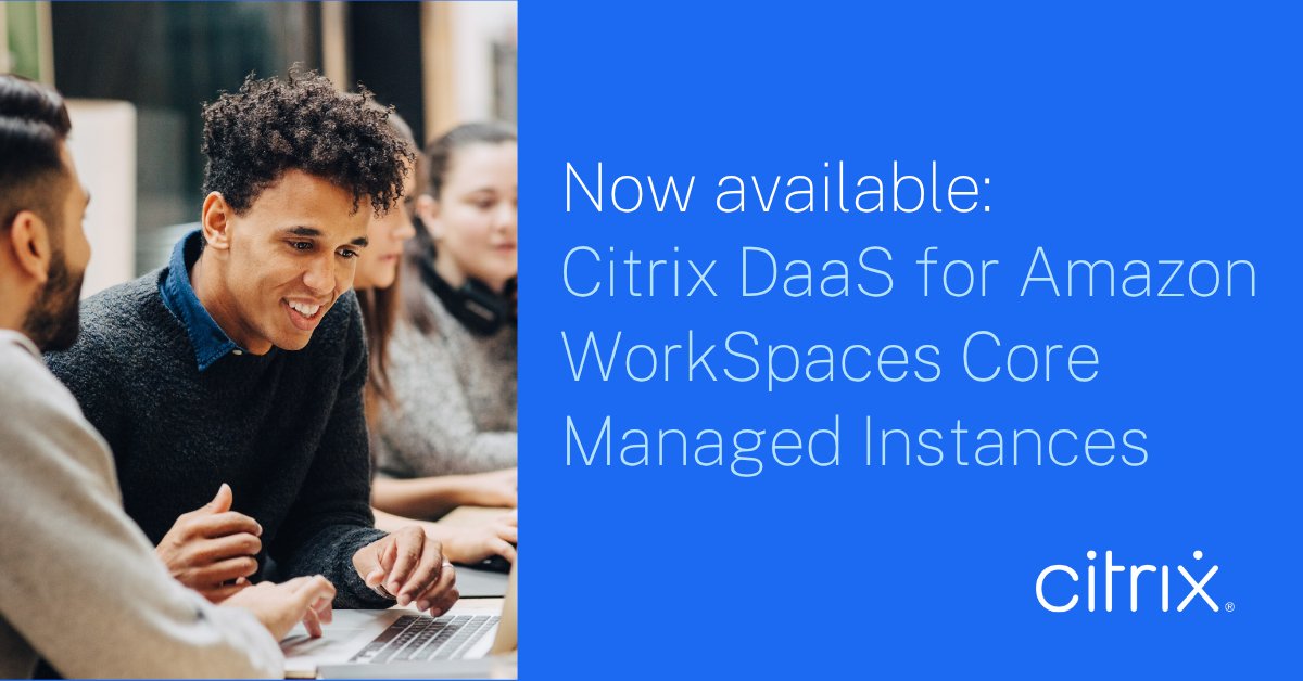 TavaresAgostin1's tweet image. #Citrix DaaS for #AmazonWorkSpaces Core Managed Instances is here. 🎉

This release builds on the success of the initial preview with enhancements designed to make deployment even faster, usage more efficient, and management more intuitive.

Learn more: spr.ly/6013fHjqT