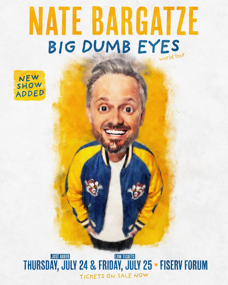 Fiserv Forum (@fiservforum) on Twitter photo Are you ready for two nights filled with laughter, Milwaukee?! <a href="/natebargatze/">Nate Bargatze</a>’s Big Dumb Eyes World Tour is almost here! Don’t miss the fun this Thursday & Friday + get your tickets before it’s too late. 🎤🔥
🎫 fiservforum.com Are you ready for two nights filled with laughter, Milwaukee?! <a href="/natebargatze/">Nate Bargatze</a>’s Big Dumb Eyes World Tour is almost here! Don’t miss the fun this Thursday & Friday + get your tickets before it’s too late. 🎤🔥
🎫 fiservforum.com