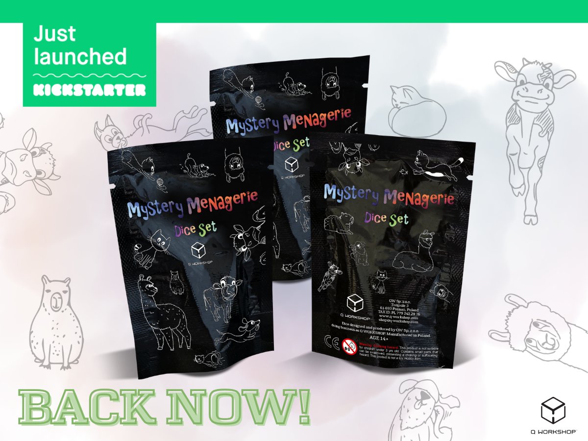 Cats. Dogs. Llamas. And COWS?! 🐮
Our Mystery Menagerie Dice Sets campaign is officially LIVE!
Each set features WILD color combinations – come see for yourself!

Back now! bit.ly/4eZXGnC
