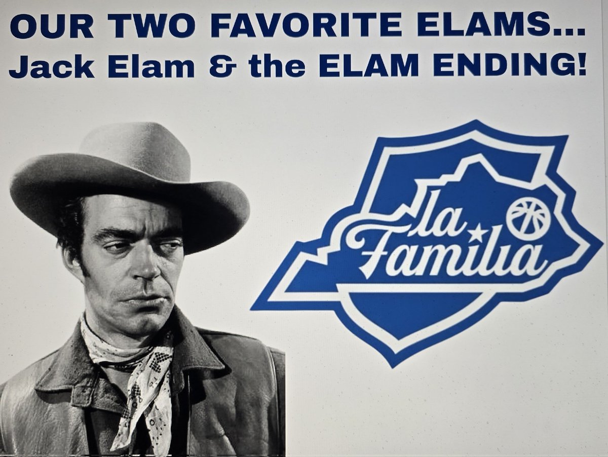 GoBigBluesBros's tweet image. For fans of the old westerns (RAWHIDE..."A...good country key") and Cannonball Run...
Our Two Favorite Elams...Jack Elam and the ELAM ENDING (@thetournament)!
Gearing up for a huge @LaFamiliaTBT game tonight!
We are in it for the long haul!
#BBN #WeAreUK #JackElam