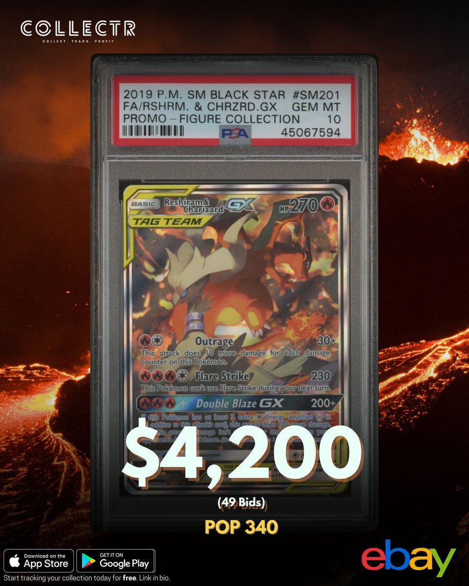 getcollectrapp's tweet image. A #PSA 10 #Reshiram & #Charizard GX just sold in auction on #eBay for $13,800.
This Full Art was omitted from Unbroken Bonds and was released as part of the Reshiram & Charizard GX Figure Collection promo.
#pokemontcg #collectibles #pokemoncards #pokemoncommunity…