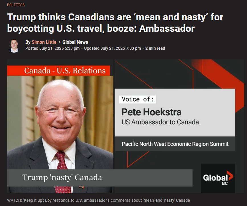 MrJoKeR604's tweet image. - 51st state threats
- calls our PM "Governor"
- breaks our trade agreement he negotiated and bragged about
- applies unjust tariffs
- lies about dairy tariffs
- lies about fentanyl
"These Canadians are mean and nasty"
- Guy trying to distract from being Epstein's BFF