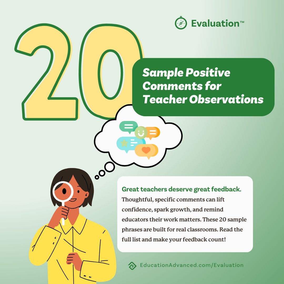 Positive feedback fuels teacher motivation! Explore expert sample observation comments that go beyond “great job” and actually support professional growth and confidence in the classroom! educationadvanced.com/blog/sample-po…