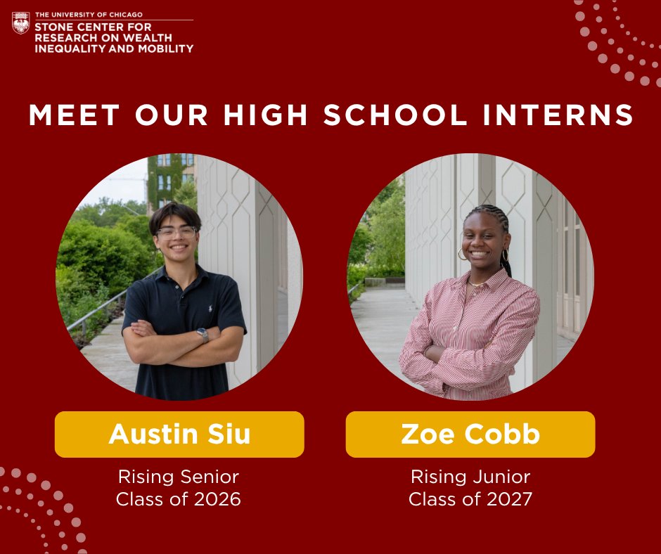 UCStoneCenter's tweet image. Meet our Summer Interns!
At the Stone Center, we’re proud to nurture the next generation of advocates for inequality solutions. This summer, Austin Siu and Zoe Cobb are gaining hands-on experience. Discover why studying inequality matters to them in the posts below.