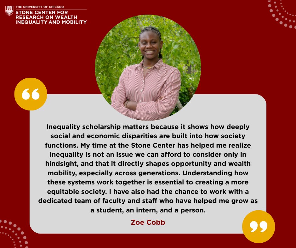 UCStoneCenter's tweet image. Meet our Summer Interns!
At the Stone Center, we’re proud to nurture the next generation of advocates for inequality solutions. This summer, Austin Siu and Zoe Cobb are gaining hands-on experience. Discover why studying inequality matters to them in the posts below.