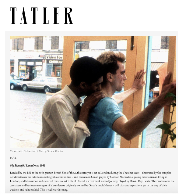 Hanifkureishi's tweet image. My Beautiful Laundrette - voted one of the best LGBTQIA+ films to watch by @Tatlermagazine