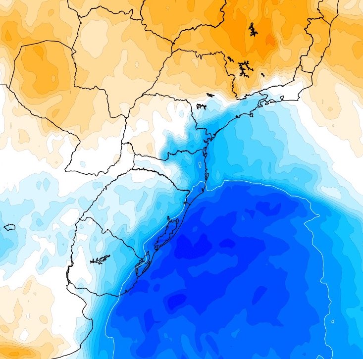 ⚠️ AVISO | Frente fria com massa de ar frio de trajetória marítima vai trazer mudança do tempo. ▶️ metsul.com/frente-fria-co…