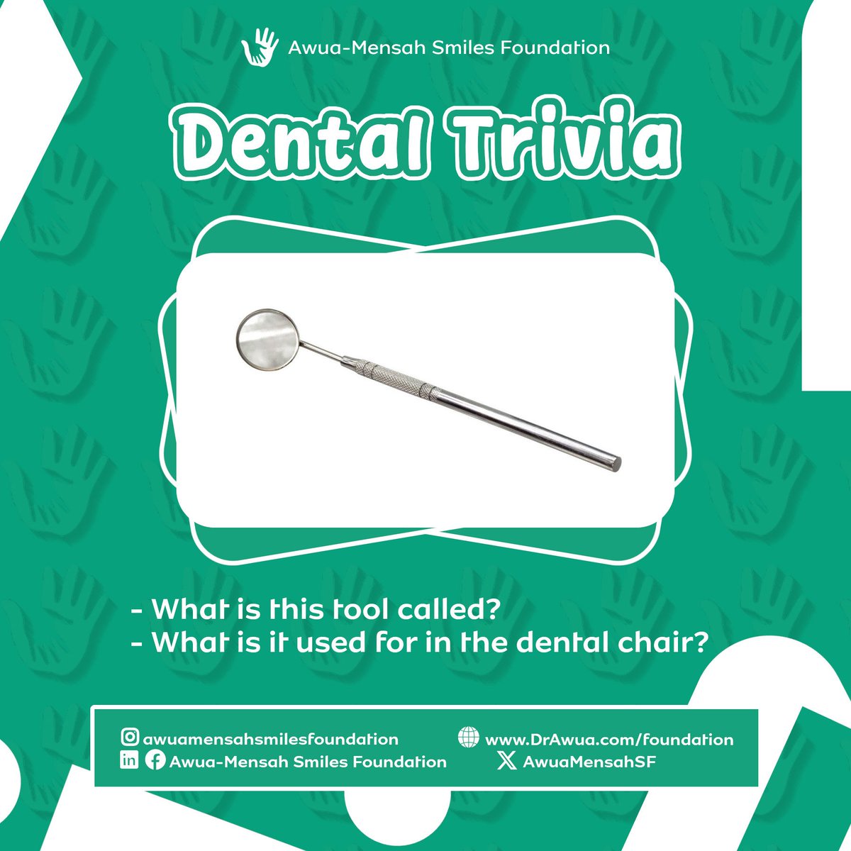 AwuaMensahSF's tweet photo. Can you identify this dental tool?
Its time to show off your detective skills 🕵️‍♀️ 
Guess the dental instrument in the comment section below and show off your knowledge!
#DentalTrivia
#DentalTools
#Dentistry
#Awuamensahsmilesfoundation https://t.co/jNh6dg7tdz