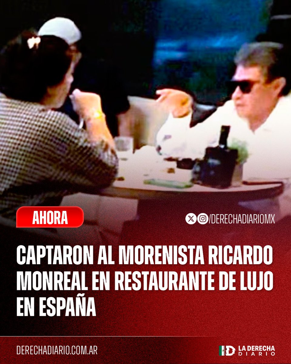 DerechaDiarioMX's tweet image. 🚨🇲🇽🇪🇸 | Lo atraparon en la mentira: El coordinador de los diputados de Morena, Ricardo Monreal, fue captado en el restaurante de lujo "Flor y Nata" de Madrid, después de ausentarse del Consejo Nacional de Morena alegando "compromisos familiares" y negar que estaba hospedado en…