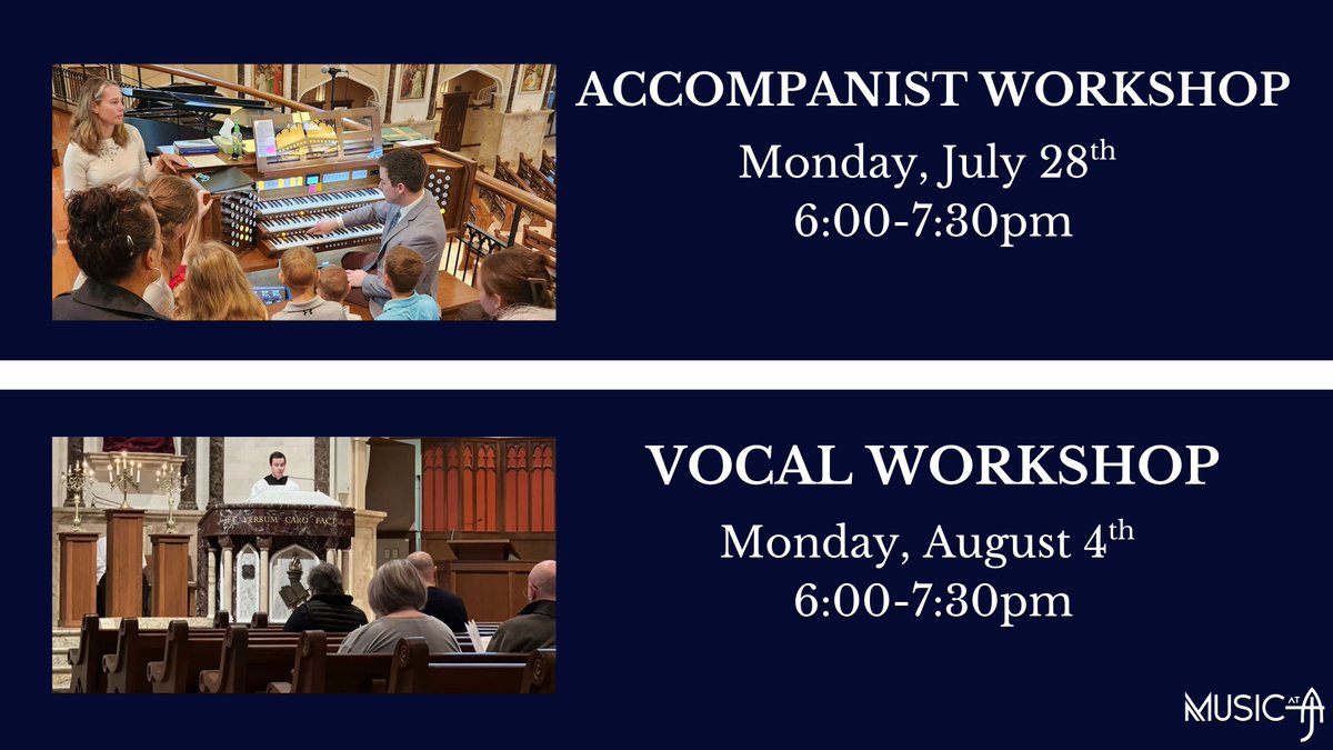 Sts. Anne and Joachim church in Fargo is sponsoring two musicians workshops.