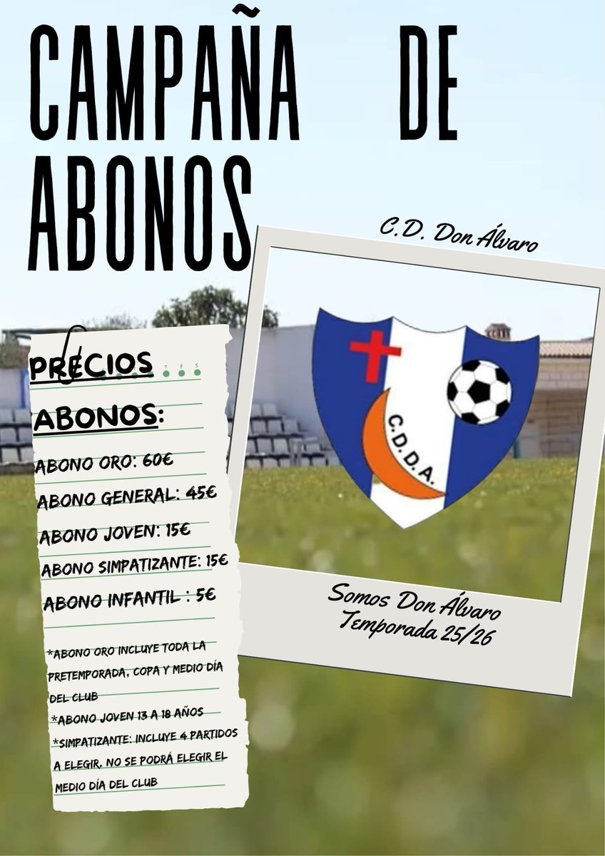 🔵⚪ Hoy comienza el equipo los entrenamientos de pretemporada! 

A partir de las 20:30h. las oficinas del club estarán abiertas para empezar la campaña de abonos.

Anímate y apoya a tu equipo!
