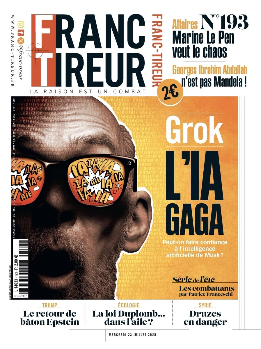 🔴🔔Cette semaine dans Franc-Tireur 193
-Les héritières Le Pen vont devoir rembourser les frais de mandat de leur père
-L’annonce de la libération du terroriste libanais Abdallah fait exulter LFI
-Loi Duplomb: si le débat est légitime, il doit respecter les faits et non les peurs