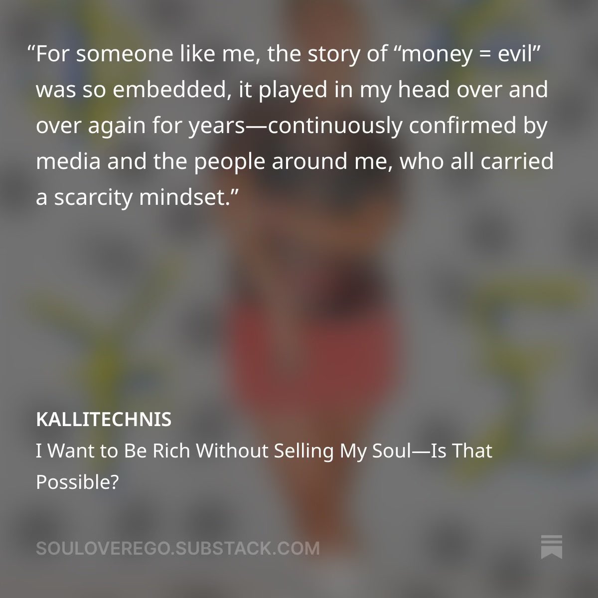I want to be rich without selling my soul — is that possible? 🌀 open.substack.com/pub/soulovereg…