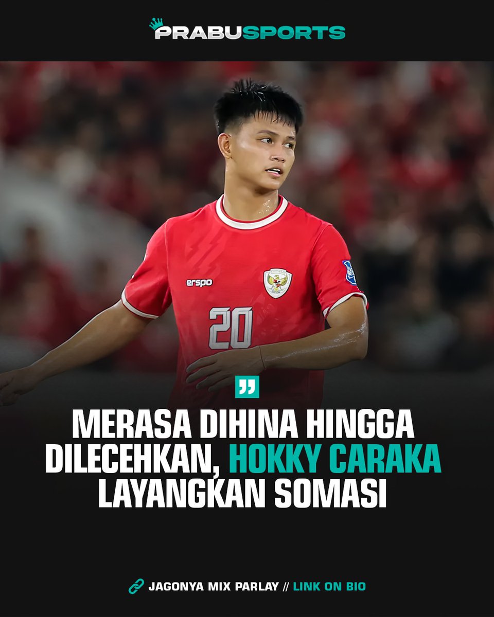 prabusportsofc's tweet photo. Hokky Caraka Bertindak Tegas! ⚠️
Striker Timnas U-23 Indonesia, Hokky Caraka, resmi melayangkan somasi kepada lima netizen yang menghina dirinya dan pasangannya lewat Instagram.
Langkah berani ini jadi peringatan keras bagi para pelaku ujaran kebencian di media sosial! 🚨 https://t.co/egri6sUVsT